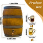 9Pcs Mini Beer Barrel Decor Miniature Wooden Figurine Wine Barrel Model with Faucet and Wine Glass Suitable for Fairy Garden Bar Doll House Decoration