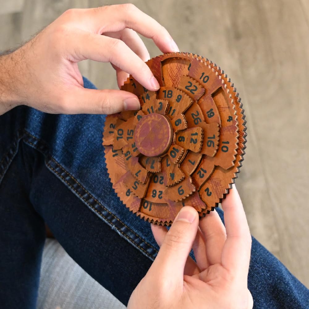 Project Genius Grecian Computer Mechanical Math Puzzle, Wooden Brainteaser Gift for History Buffs and Smart Kids, Teens, and Adults - True Genius