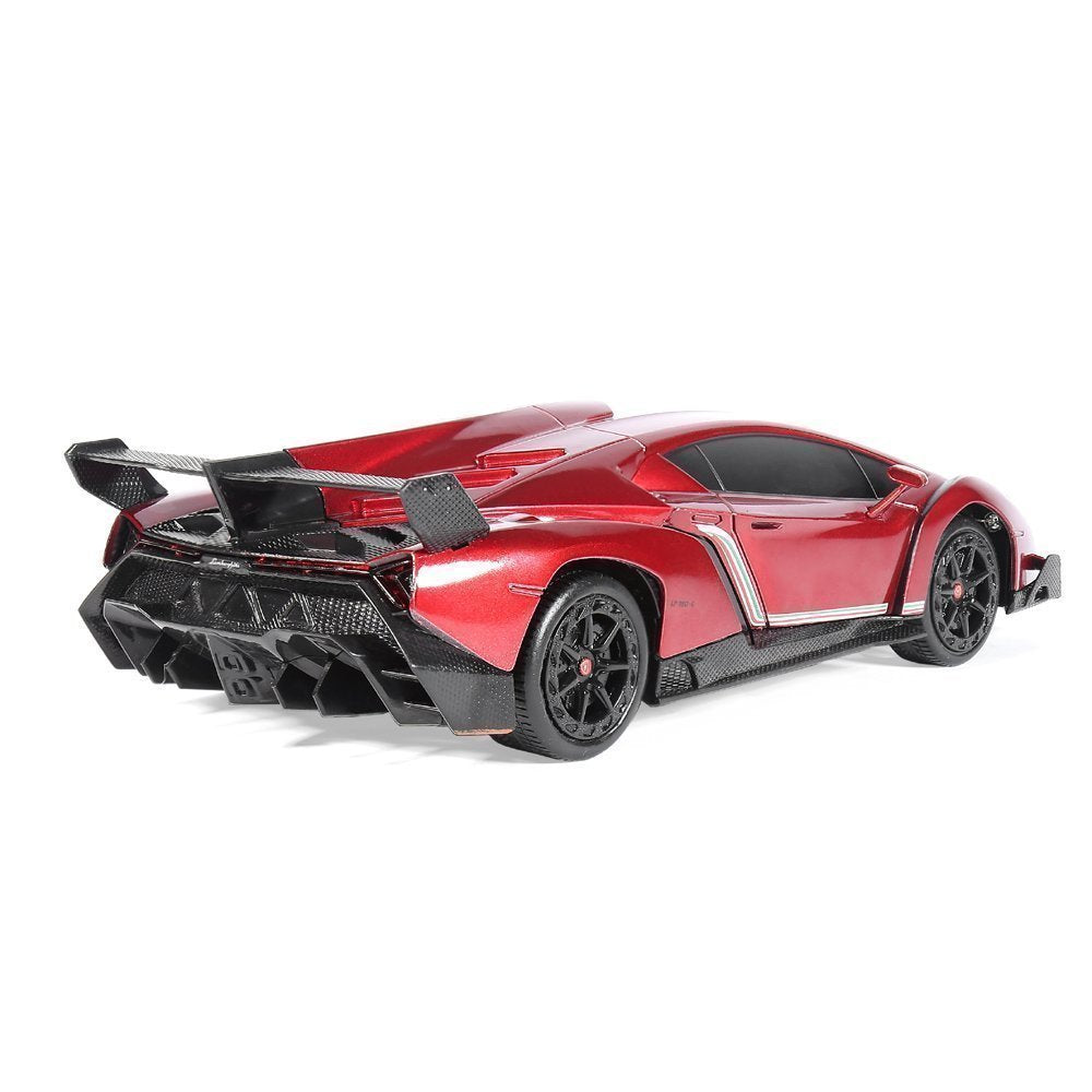 RW 1/24 Scale Lamborghini Veneno Car Radio Remote Control Sport Racing Car RC,Red