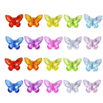 SPRMUD 10 PCS Big Size Butterfly Acrylic Gems, Colorful Shiny Crystal for Children Boys Girls Kids Decoration/Family/Party/School/Kindergarten
