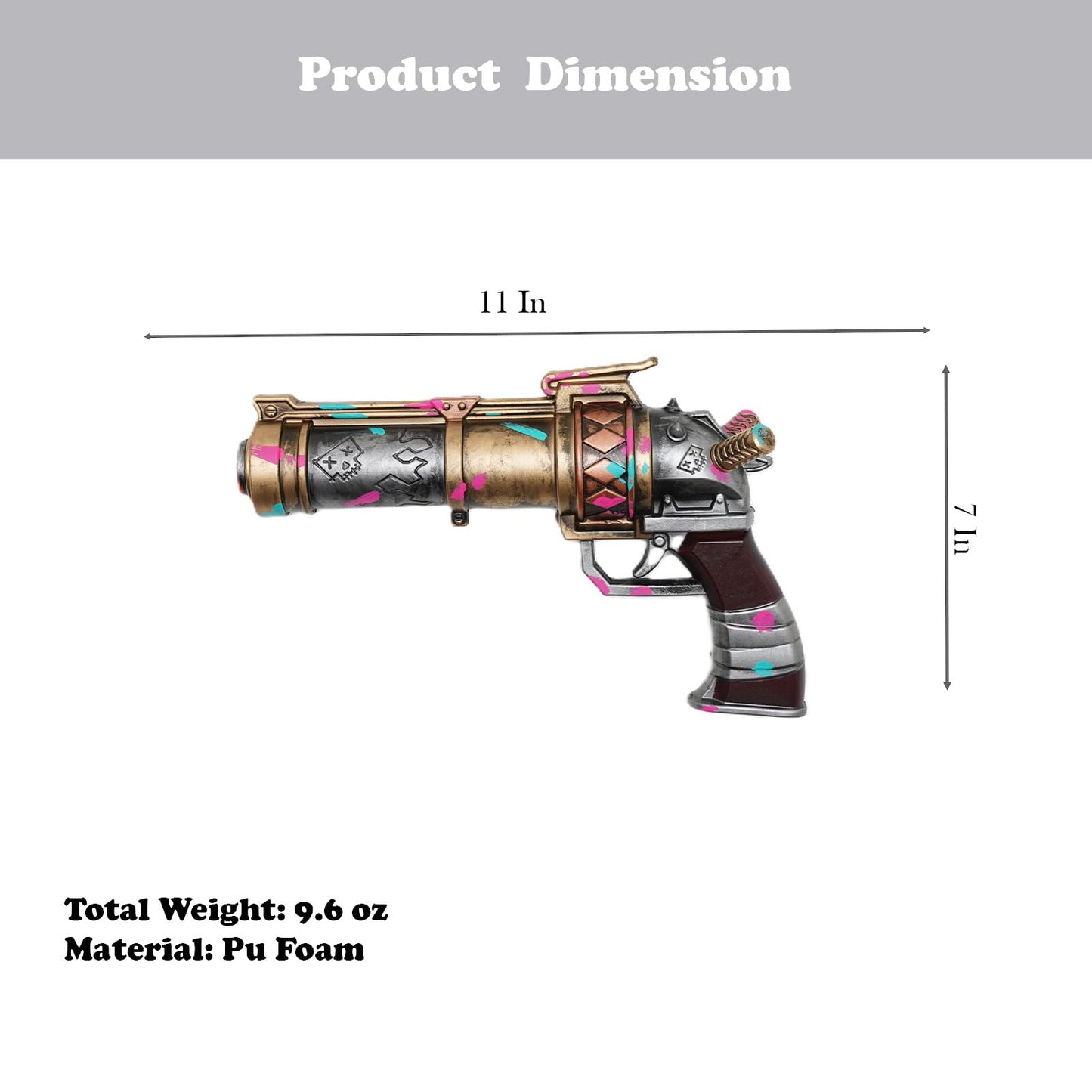 Anime-Style Crazy Punk Shotgun Foam Prop | 11” Pink Blue Cosplay Weapon Accessory