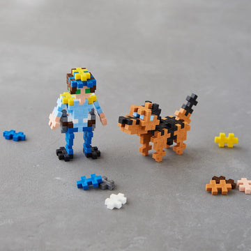 PLUS PLUS Police Officer - 3D Figure Building Block Set Tube, Mini Interlocking Puzzle Pieces - Fun Stem Toys for Kids