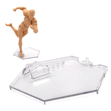 ElevateFigureDisplays Peg-Free Footstands (9-Pack), Action Figure Stands, Clear Plastic, 1/12 & 1/10 Scale, Adjustable (Peg Free Footstands)