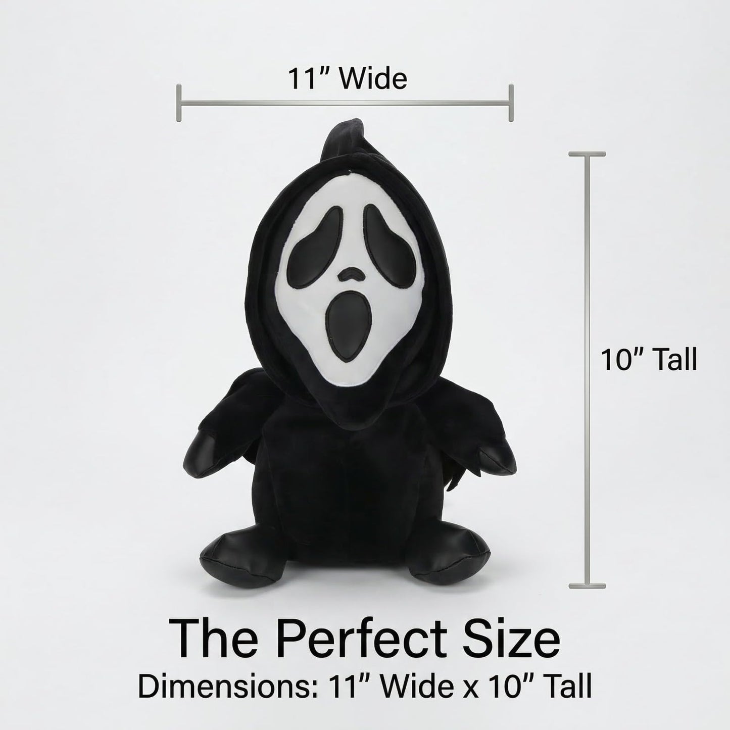 Spooky Horror Plush, Phantom Mask, 10 Inch, Scary Stuffed Animal, Halloween