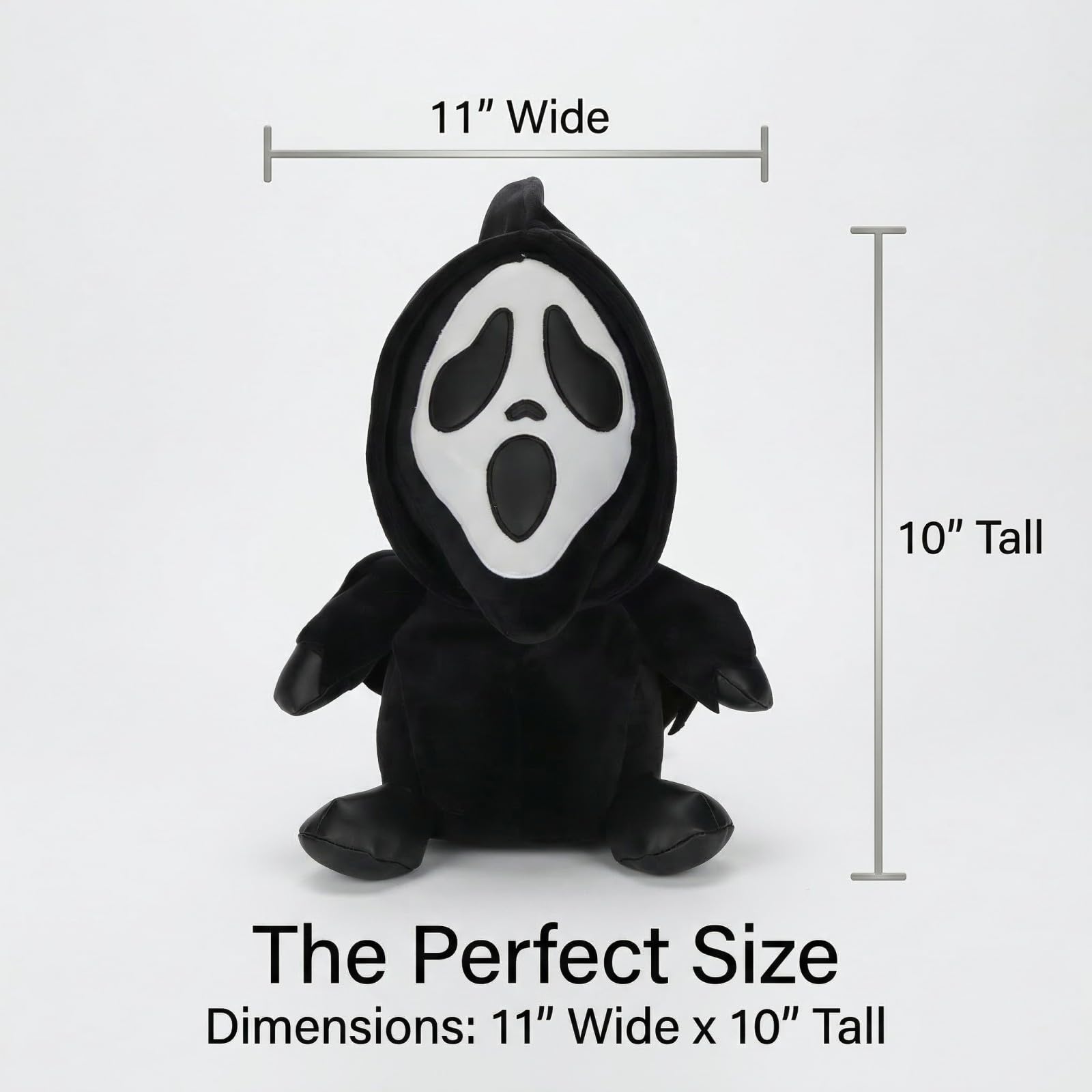Spooky Horror Plush, Phantom Mask, 10 Inch, Scary Stuffed Animal, Halloween
