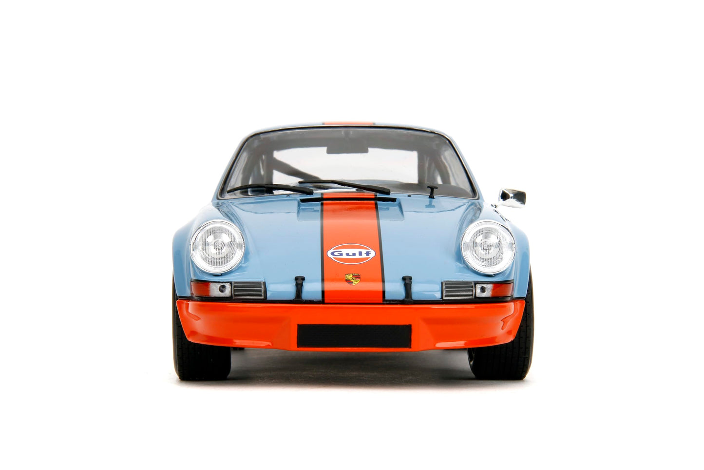 Jada Pink Slips 1973 Porsche 911 RSR - 1:18 Scale Diecast Model with Gulf Livery, Opening Doors and Working Steering - for Collectors and Enthusiasts