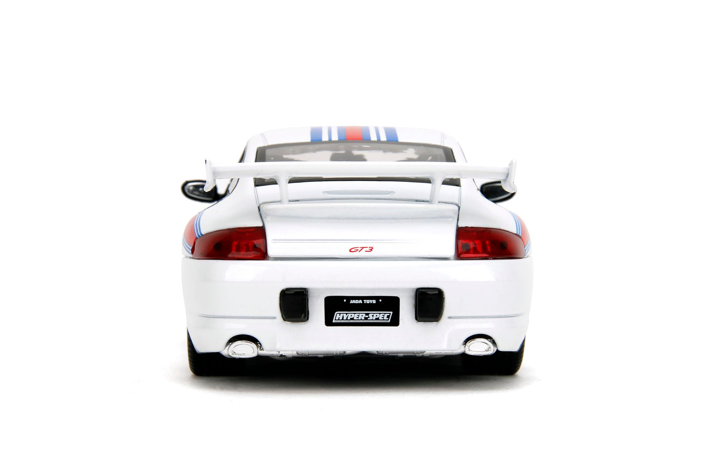 Jada Hyper-Spec 1:24 Porsche 911 GT3 (996.1) Die-Cast Car, Toys for Kids and Adults(White/Red Stripes)