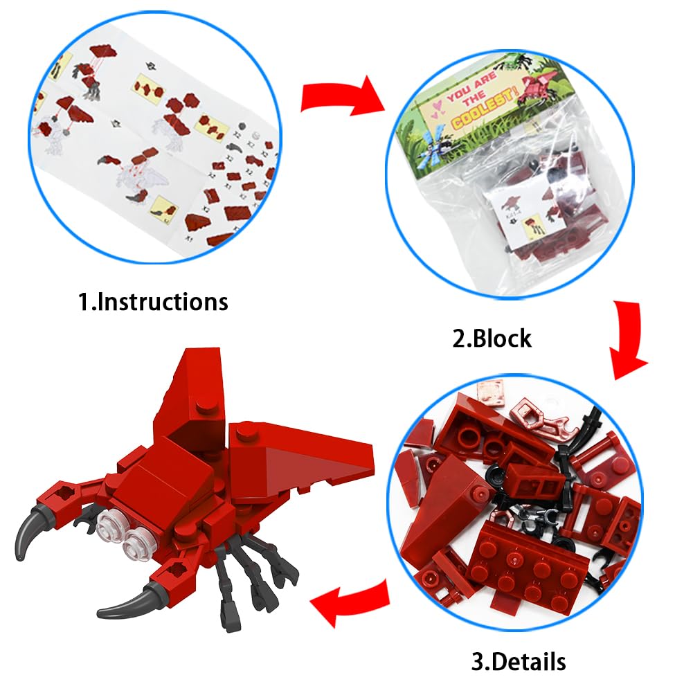 WODMAZ 24 Packs Insect Building Blocks, Insect Animals Building Toy for Easter Gifts Classroom Prizes, Goodie Bags Easter Basket Stuffers, Valentine