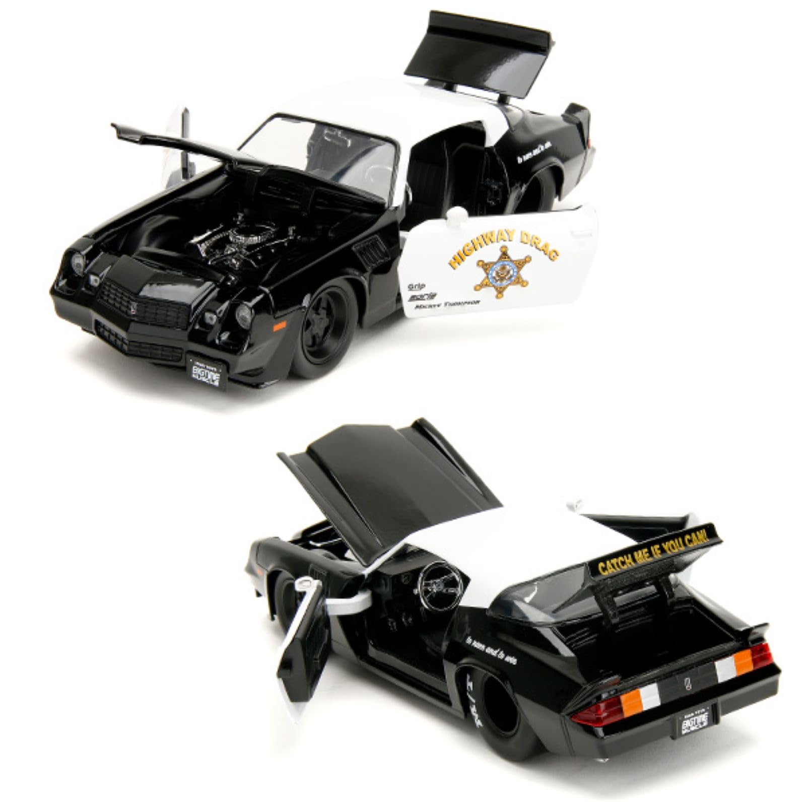 Jada Big Time Muscle 1:24 1979 Chevy Camaro Z28 Die-Cast Car, Toys for Kids and Adults (Police Colors)