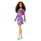 Barbie Fashionistas Doll #206 with Crimped Hair & Freckles Wearing Removable Rainbow Marble-Print Dress, Green Mules & Purse