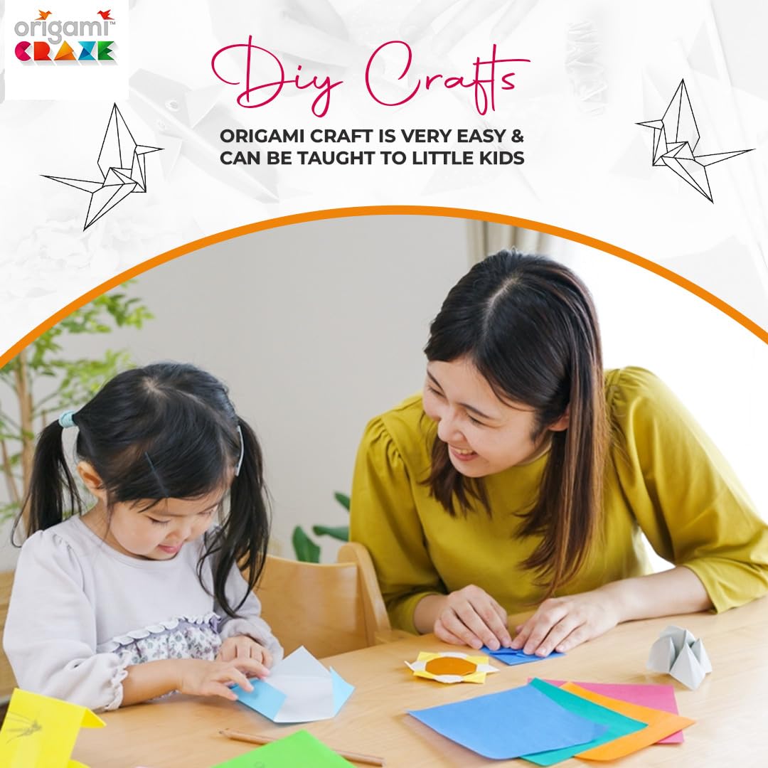 Origami Paper 500 Sheets Premium Quality for Arts and Crafts 6" Square Sheets 20 Vibrant Colours Same Colour on Both Sides 100 Design Ebook Included