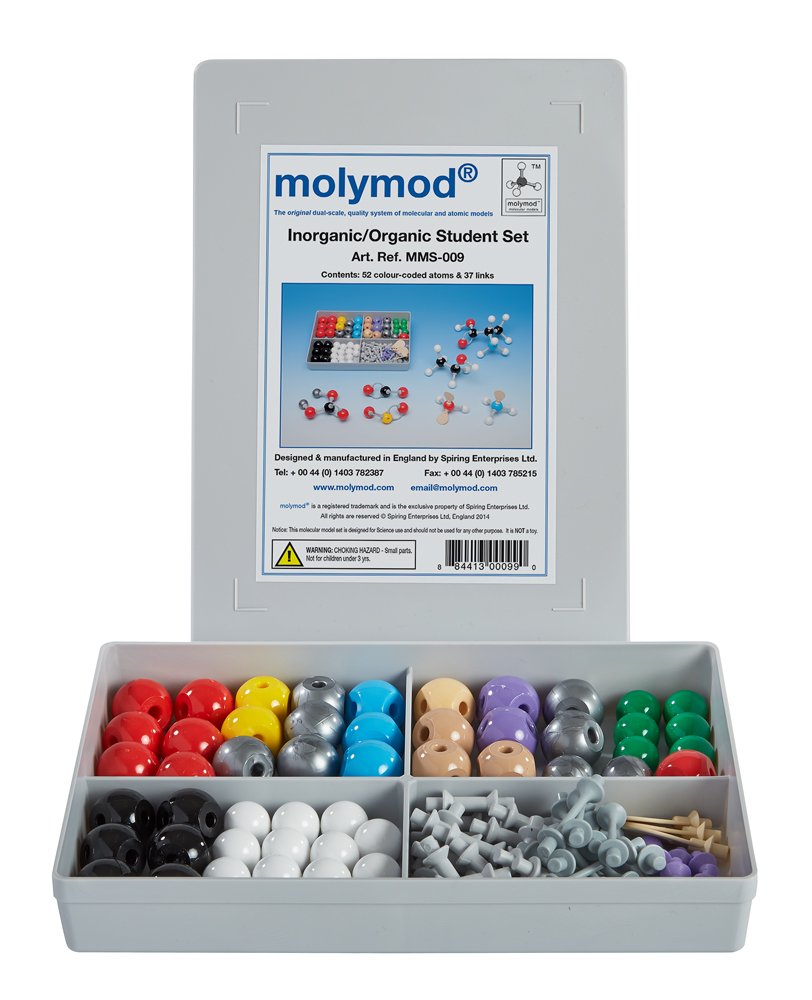 Molymod MMS-009 Inorganic/Organic Chemistry Molecular Model, Student Set (52 atom parts)
