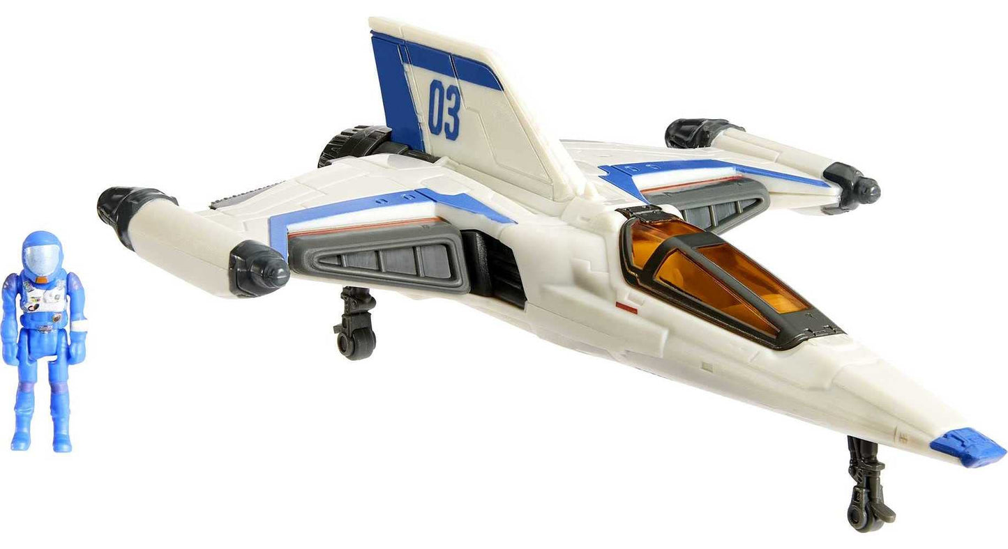 Mattel Disney Pixar Lightyear Hyperspeed Series XL-03 Spaceship & Buzz Lightyear Figure, 6.3 Inch Long Vehicle & 1.25 Inch Figure, Toy 4 Years & Up