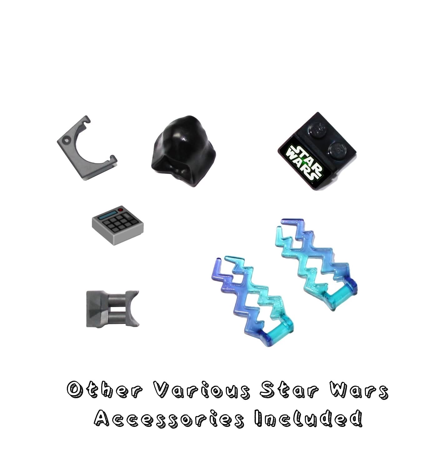 LEGO Star Wars Accessory and Weapons Pack - 8 Lightsabers, 8 Blasters, 2 Display Stands and More