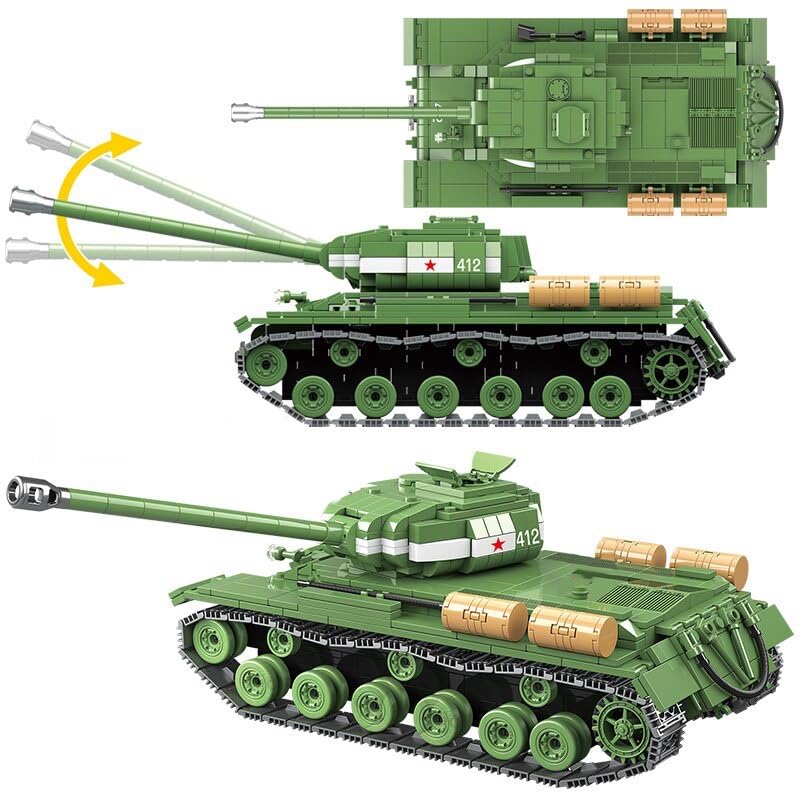 General Jim's Military Themed WW2 Building Blocks Tank Sets for World War 2 Brick Building Enthusiats (Soviet IS-2M Tank)