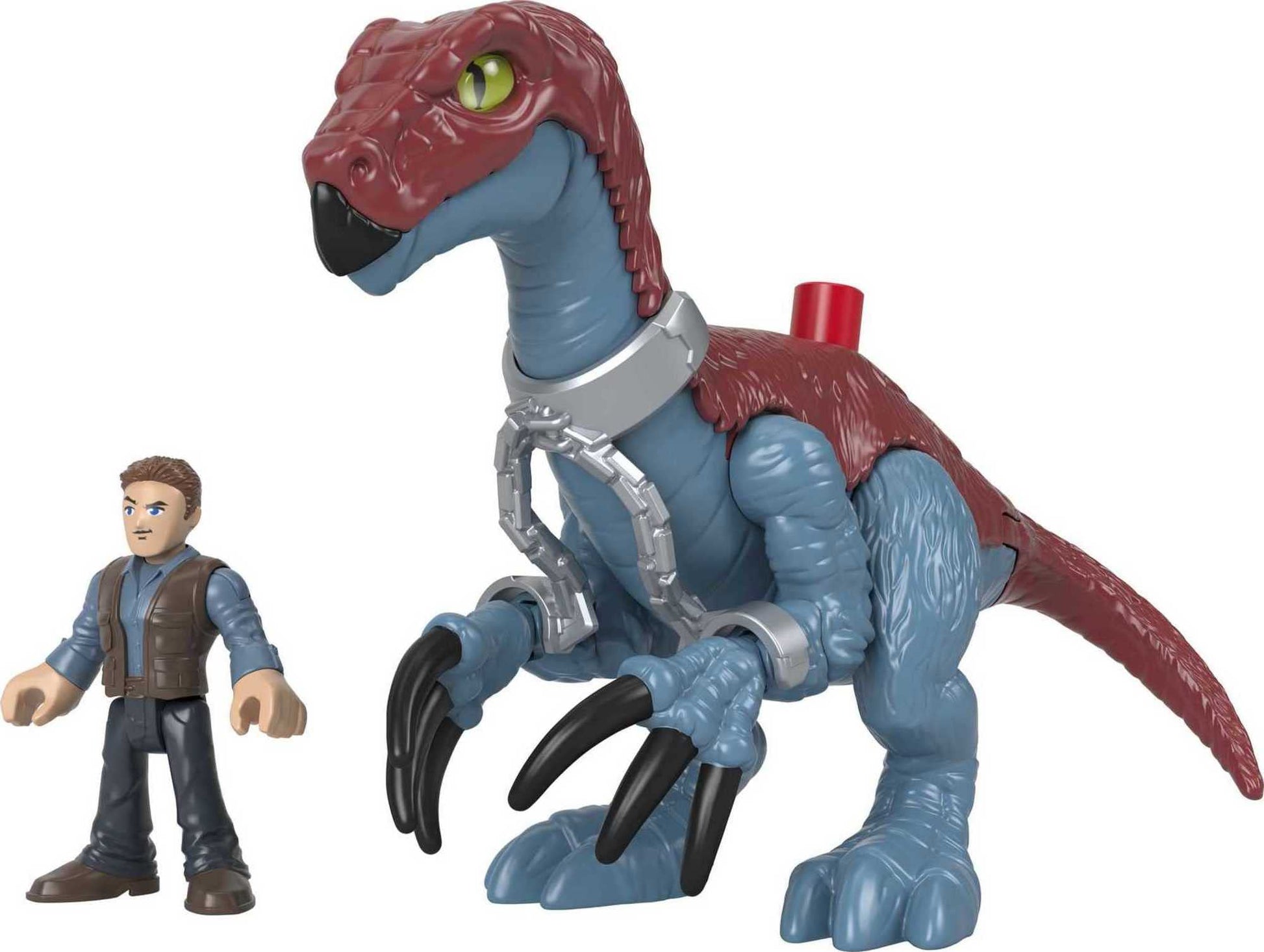Fisher-Price Imaginext Jurassic World Dinosaur Toy Therizinosaurus & Owen Grady Figure Set for Pretend Play Preschool Kids Ages 3+ Years