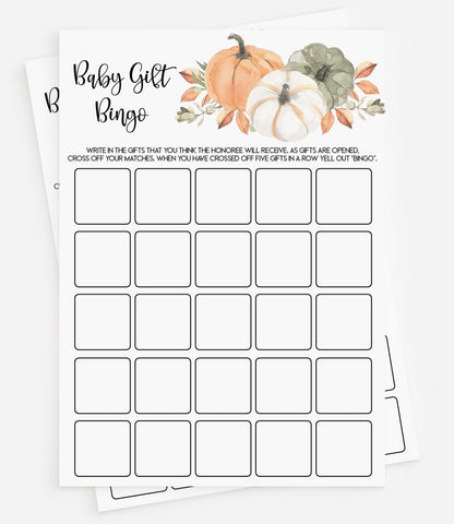 All Ewired Up 50 Bingo (50-Cards) Fun Baby Shower Game Activity, Gift, Gender Neutral Boy or Girl, Pumpkin, Autumn, Fall