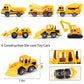 25 Pack Transport Construction Airplane Toy Play Vehicles Set for Kids Gifts, with 6 Construction Die-cast Toy Truck, 11 Road Signs-Suitable for 3 4 5