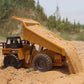 kkny Remote Control Construction Dump Truck Toy 2.4G RC 6 Channel Bulldozer 4 Wheel Driver Mine Construction Alloy Metal Vehicle Truck 1:18 with 2