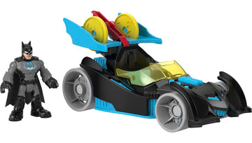 Fisher-Price Imaginext DC Super Friends Batman Toy Bat-Tech Racing Batmobile Car & Light-Up Figure for Preschool Pretend Play Kids Ages 3+ Years