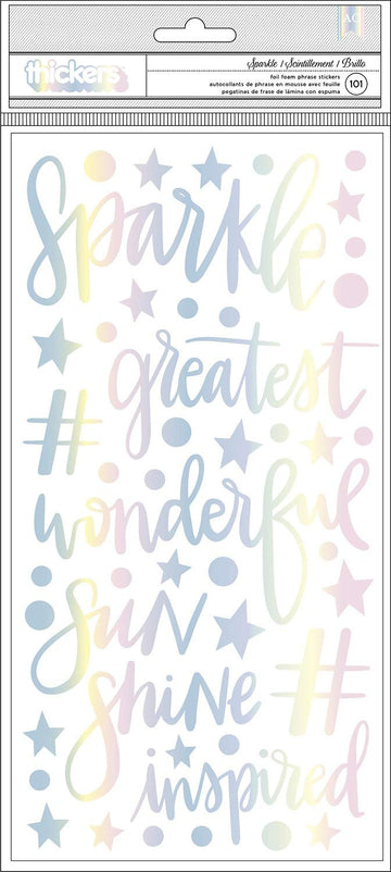 American Crafts Thickers Shimelle Sparkle City Phrases & Icons Stickers - Sparkle, 101pcs