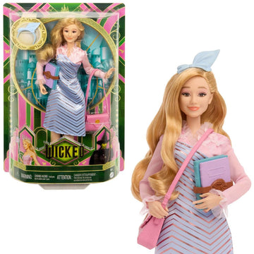 Mattel Universal Wicked Glinda Fashion Doll & Accessories with Styled Blonde Hair, Posability & Removable School Uniform Look