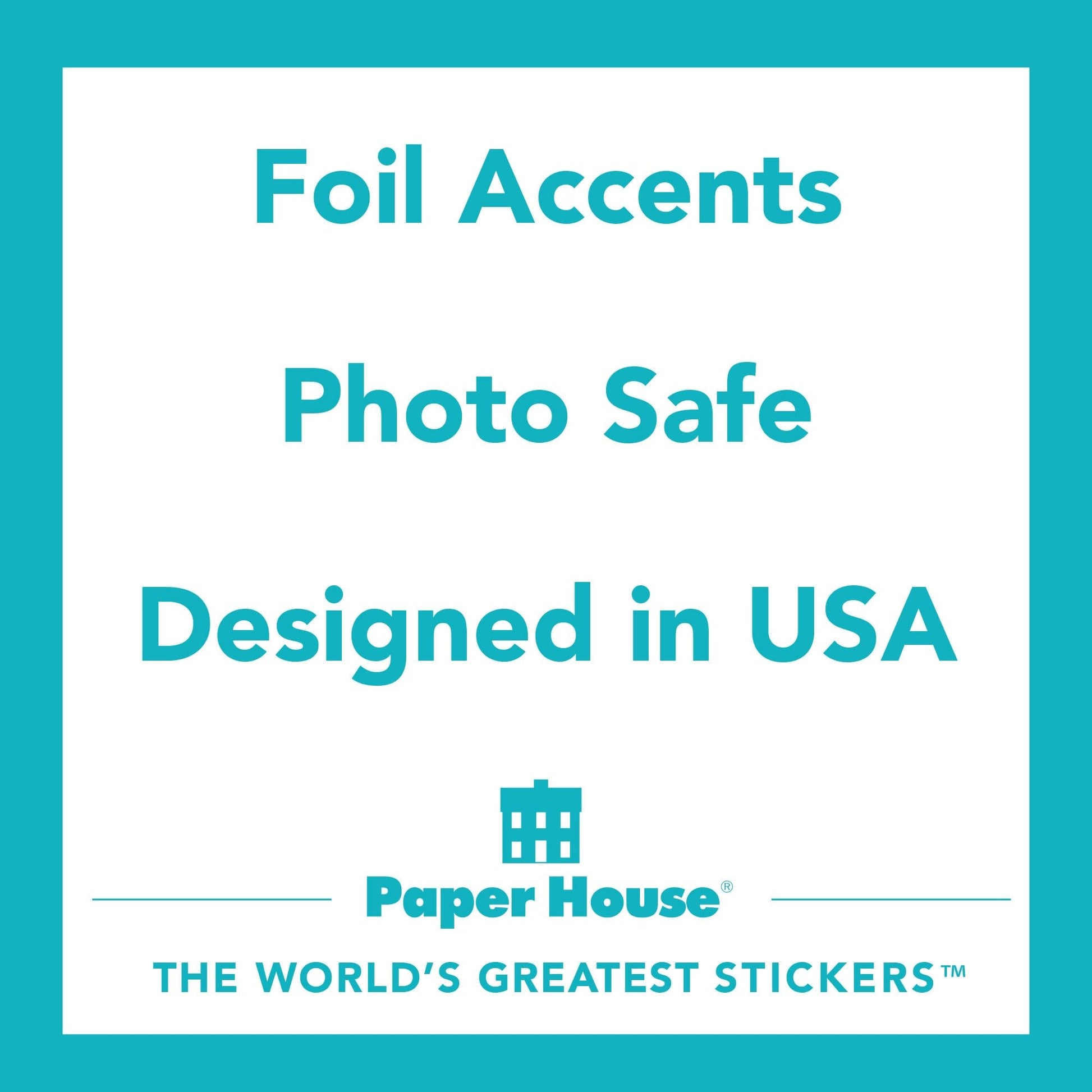 Paper House Productions Set of 6 Shiny Foil Enamel Effect Sticker Sheet for Crafts, Scrapbooking & Collecting - Koala Love