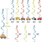 Transportation Party Hanging Swirl Decorations - 30Ct Cars Theme Happy Birthday Banner Garland for Transportation Themed Birthday Baby Shower Party