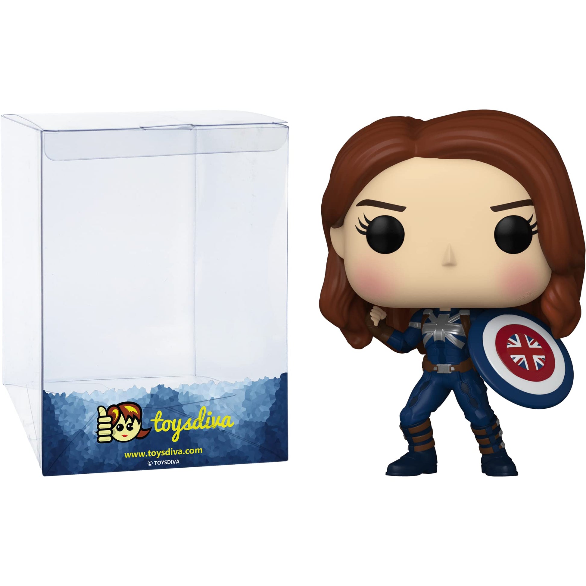 Captain Carter Stealth Suit: P o p ! Vinyl Figurine Bundle with 1 Compatible 'ToysDiva' Graphic Protector (968-58653 - B)