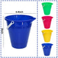 Holady Large Sand Beach Buckets Pail,Sand Bucket Water Bucket for Beach Fun Great Summer Party Accessory(4 Pack)