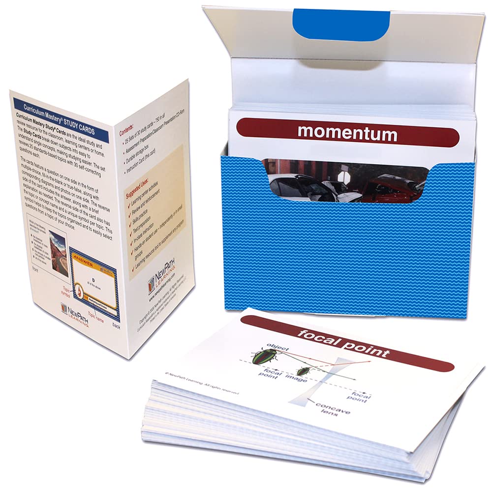 NewPath Learning 44-6019 Physical Science Vocabulary Builder Flash Card Set, Grade: 6 to 10