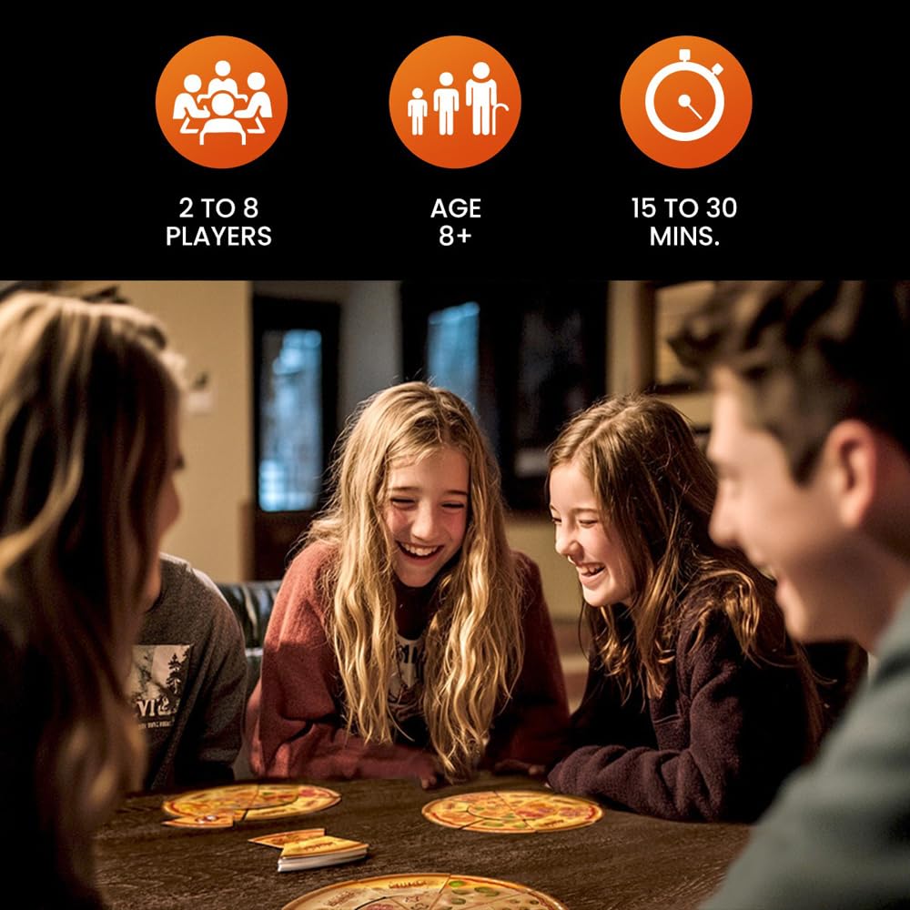 Slice - A Fast-Paced Pizza Card Slapping Game for Family Game Night | Easy to Learn | 15 Minute Rounds | Kids, Teens & Adults 3-8 Players Ages 8+