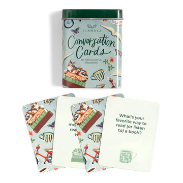 1Canoe2 Book Club Conversations Card Game, 50 Conversation Starter Cards in Decorative Tin (Reading Edition)