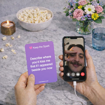 Long Distance Love - Long Distance Relationship Card Game for Couples, 150 Conversation Starter Cards for Video Calls & Virtual Date Night, Gift