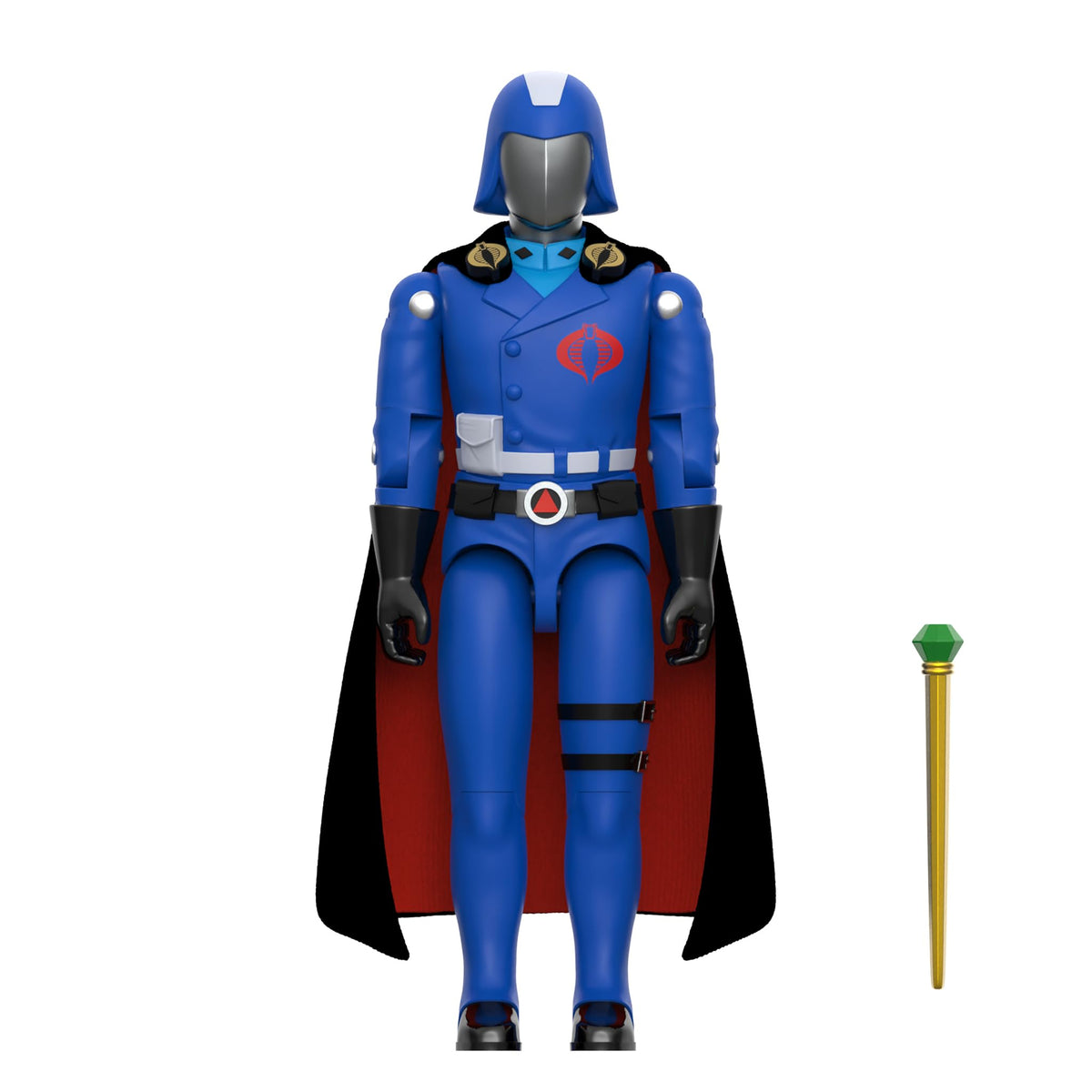 Super7 Reaction+ G.I. Joe Cobra Commander (Movie, Black Cape) - 3.75" G.I. Joe Action Figure with Accessories - Classic Cartoon Collectibles and Retro