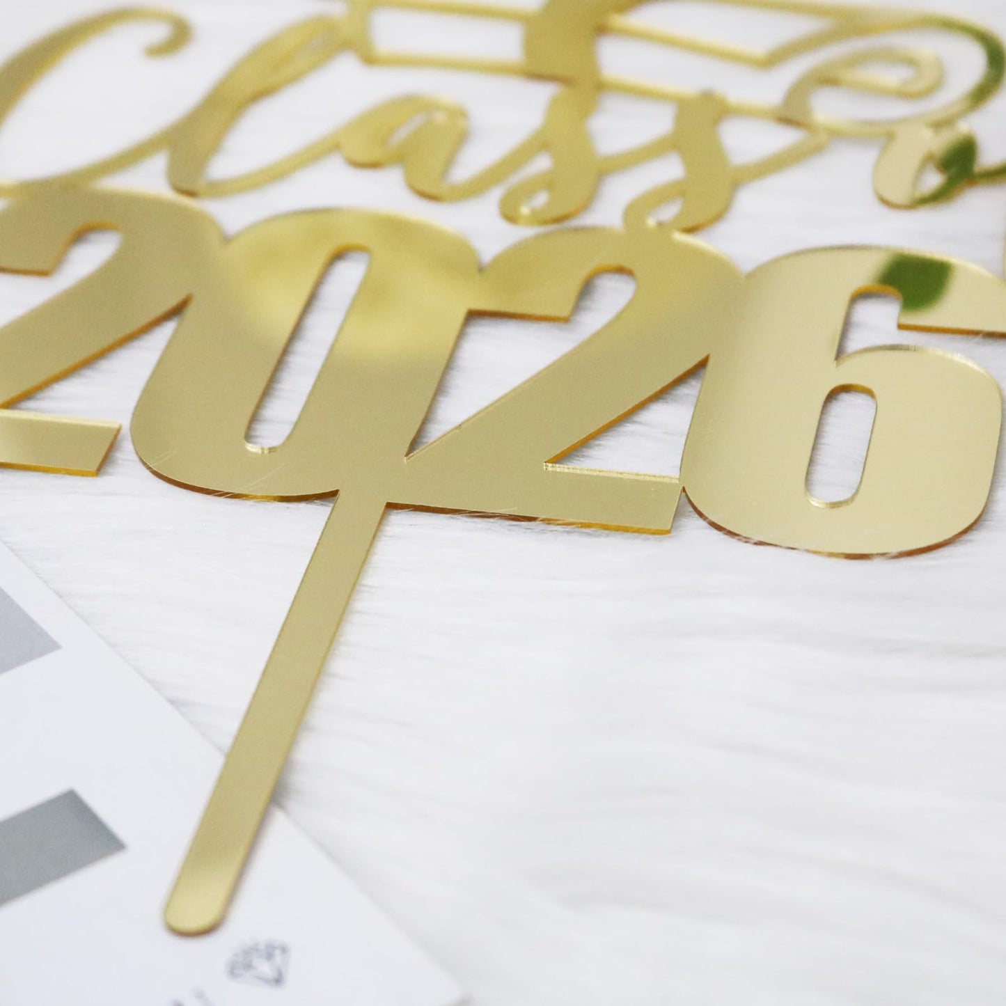Sodasos Mirror Acrylic Class of 2026 Cake Topper
