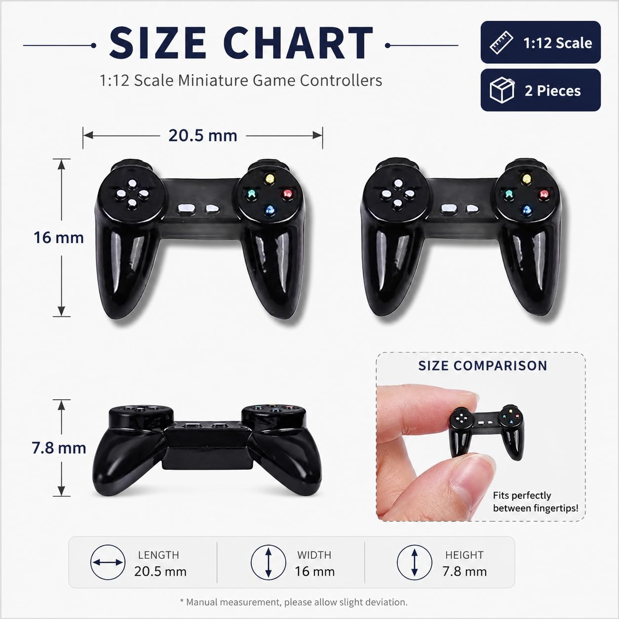 Kryoflare 2Pcs Dollhouse MiniatureGamepad Model Game Controller, Funny Gamepad Model, 1:12Dollhouse Decor Accessories