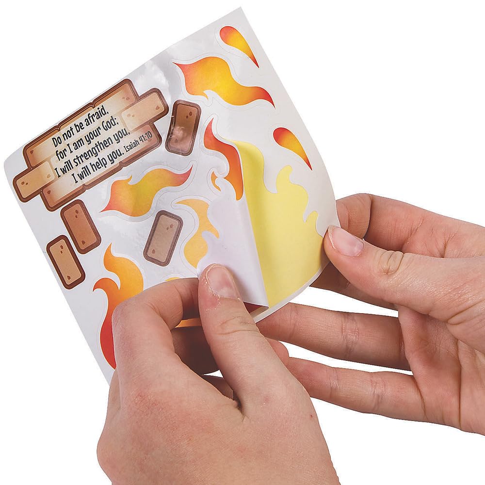 Fun Express 3D Fiery Furnace CK - Craft Kits - VBS Vacation Bible School Supplies/Decor - 12 Pieces