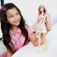 Barbie Fashionistas Doll #190 with Purple-Streaked Blonde Hair, Romper Dress, Yellow Wedge Sneakers & Bracelet Accessory