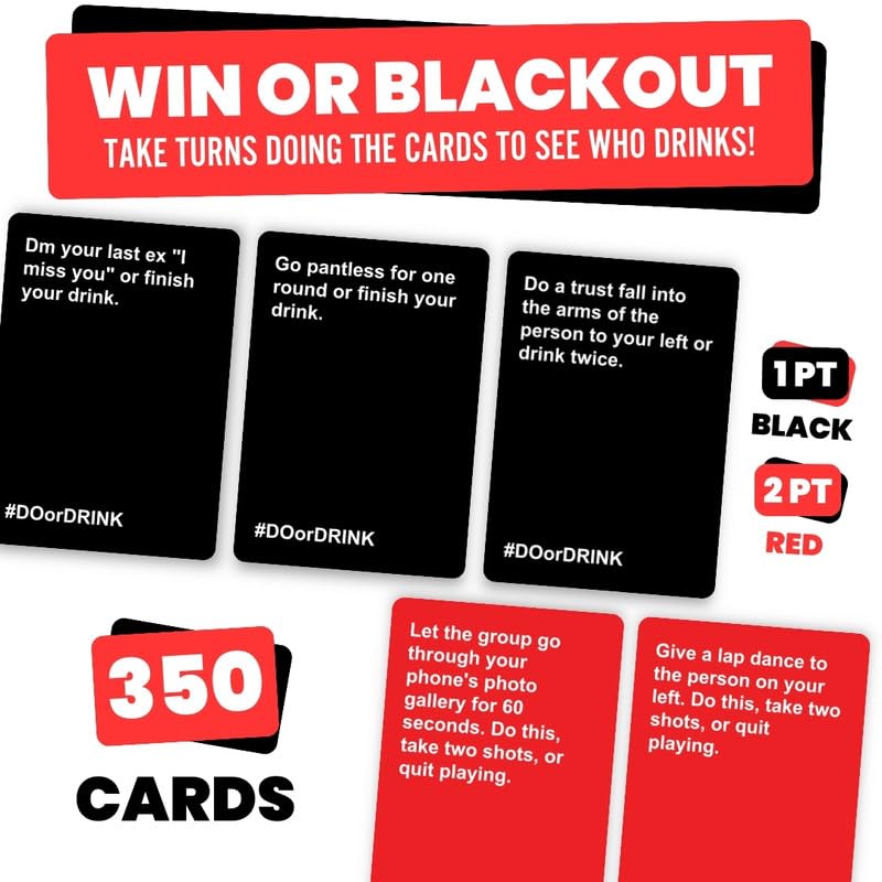 Do or Drink Drinking Card Games for Adults - Fun Adult Games for Game Night & Parties - 21st Birthday Gift & Bachelorette Party Games with 350 Cards
