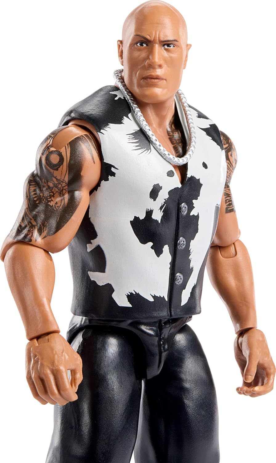 WWE Mattel The Rock Action Figure, Main Event Series Top Pick, 6-inch Collectible Superstar with 14 Articulation Points & Life-Like Look