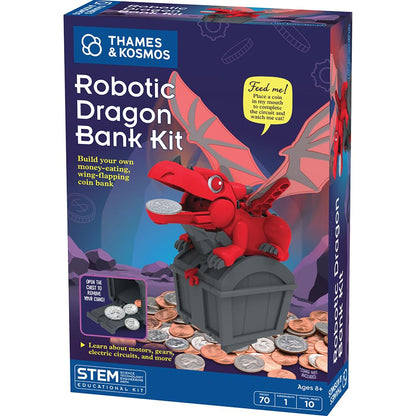 Thames & Kosmos Robotic Dragon Bank Kit | Hands-on STEM Construction Toy, Build a Mechanical Dragon Coin Bank, Explore Electric Circuits