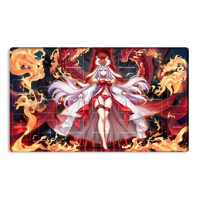 New Mlikemat Playmat Kurikara Divincarnate TCG CCG OCG Trading Card Game Mat with Zones + Free Bag (ZD039-640-A)