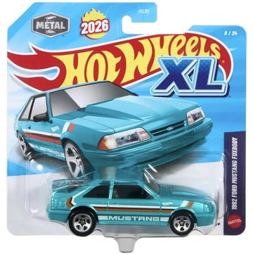 Hot Wheels XL 1992 Ford Mustang Foxbody [Blue] 8/24 New for 2026! 1:43 Scale Diecast Toy Vehicle