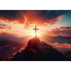 Adults Beautiful Christian Cross on The Mountaintop Sunrise Scene Jigsaw Puzzles with Faith Message Inspirational Religious Puzzle Hard Challenging