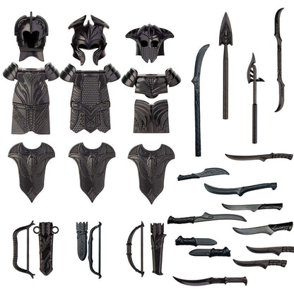 TopBrixx Custom Minifigures Weapon Set, 25 Pcs Custom Weapon Set for Elf, Figure Weapon Compatible with Lego