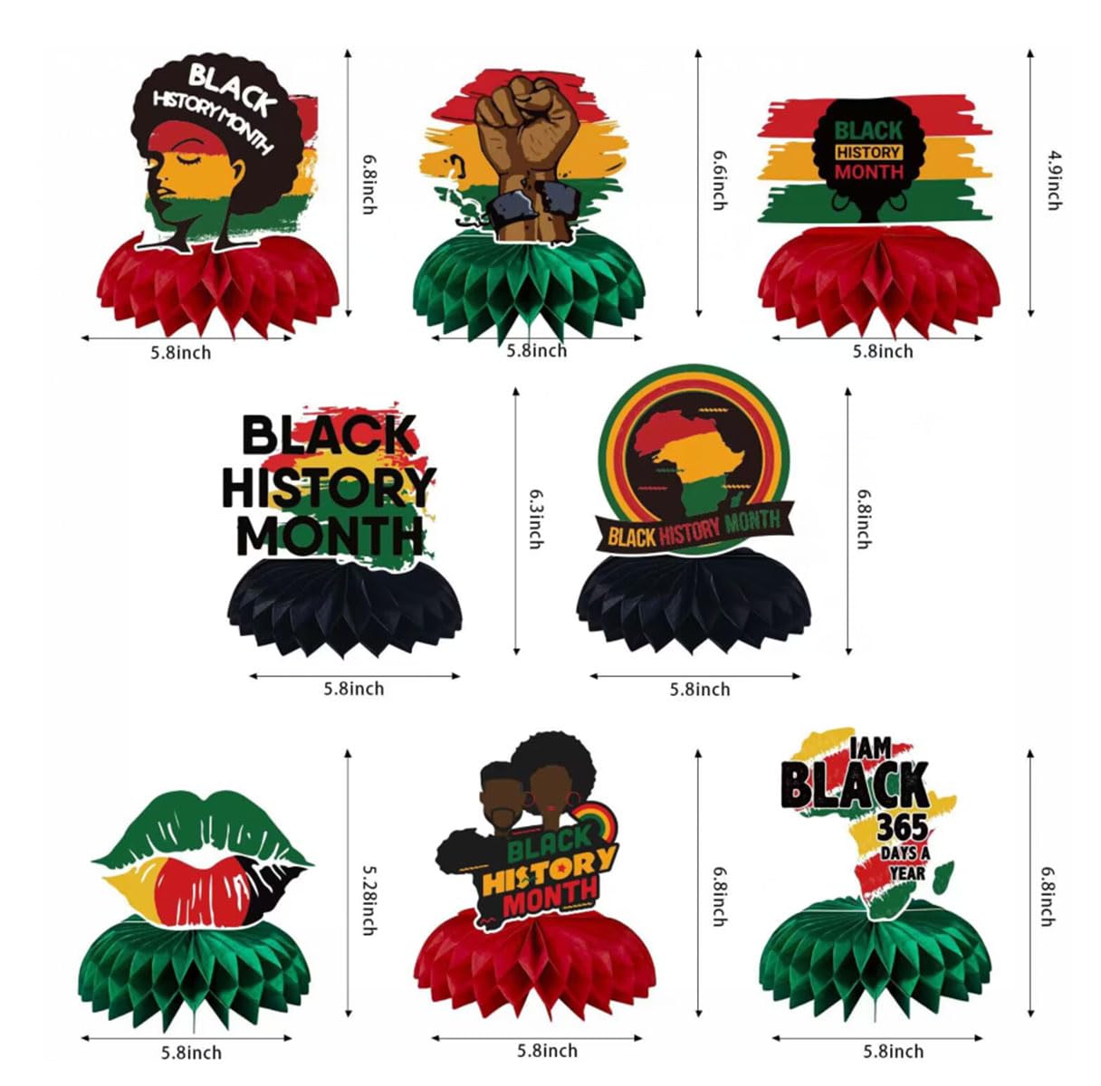 Black History Month Party Honeycomb Centerpieces For African American Table Decorations,African American History Celebration Centerpieces Party