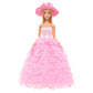 BARWA White Wedding Dress with Veil and Princess Evening Party Clothes Wears Gown Dress Outfit with Hat for 11.5 Inch Girl Doll