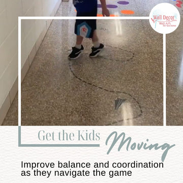 Airplane Tip Toe Line Die-Cut Vinyl Sensory Walk Decals - Kids' Sensory Path Floor Decals - Education Walking Path Stickers - Daycare & School Hallway
