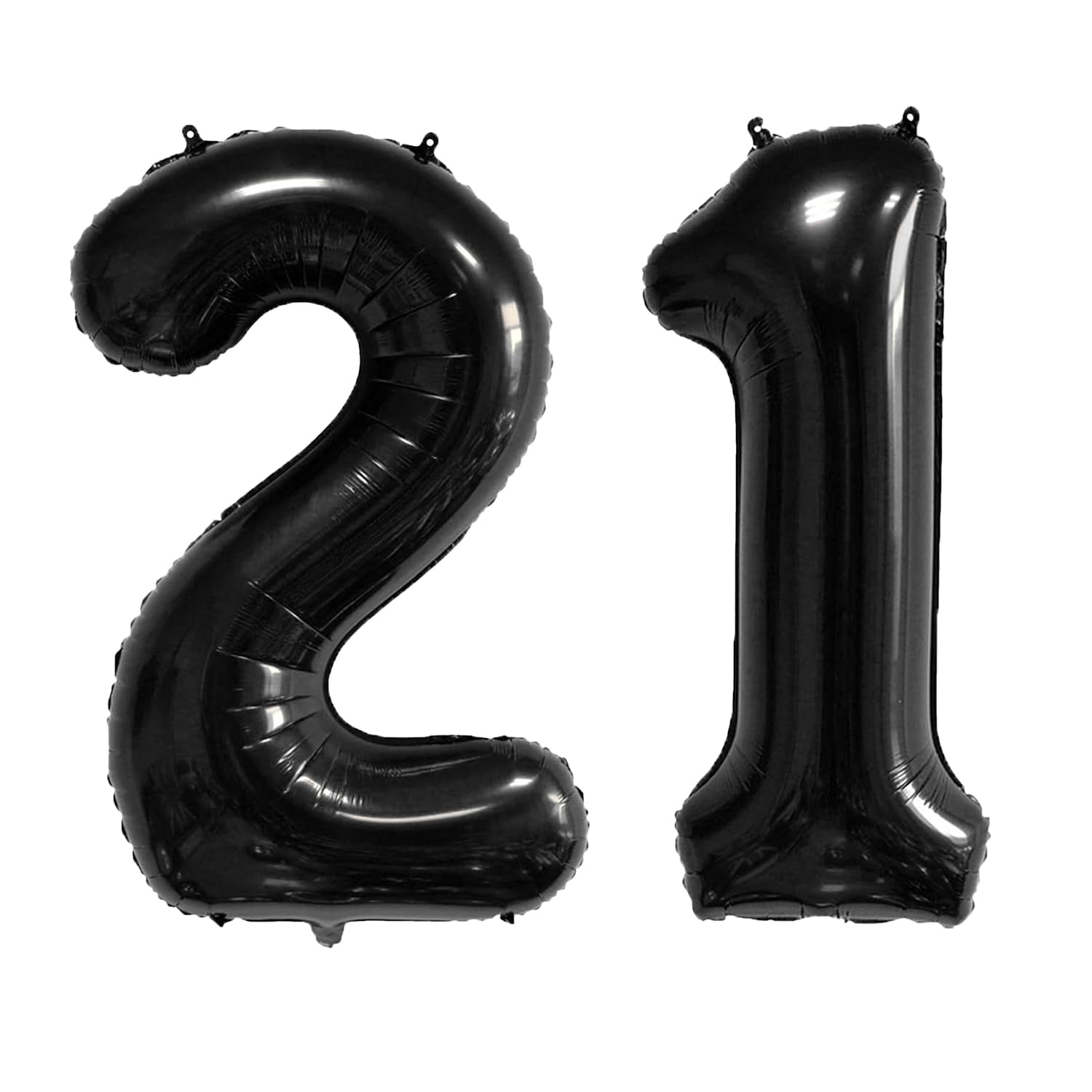 40 Inch Number Balloons 12/21 Black Big Giant Jumbo Number Foil Mylar Balloons for 12th/21th Birthday Party Supplies Anniversary Events